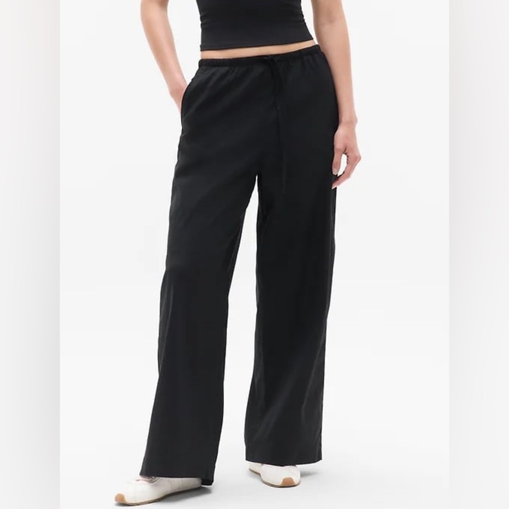 Athleta Black Paradise Mid Rise Wide-Leg Pants